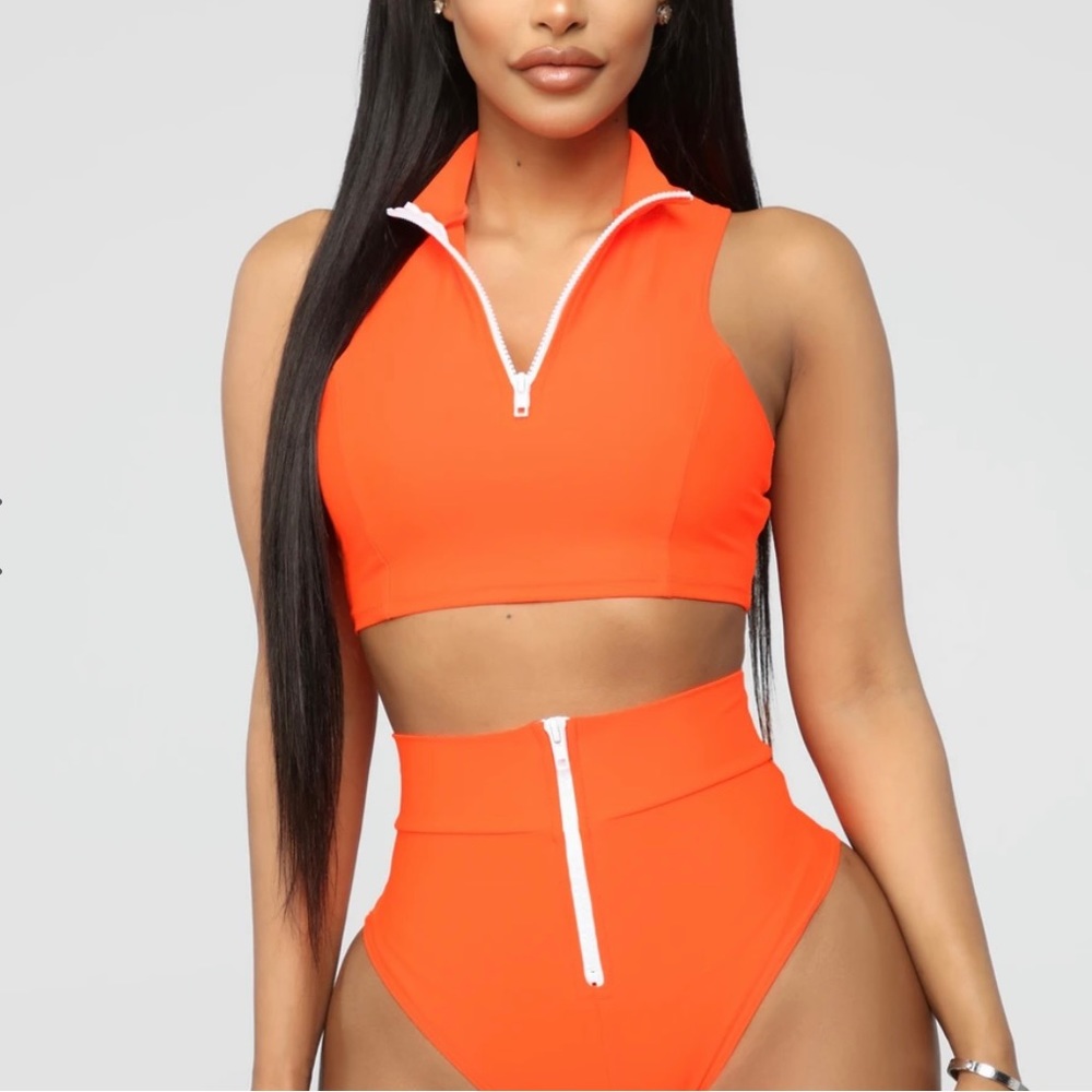 Orange Two piece swim suit